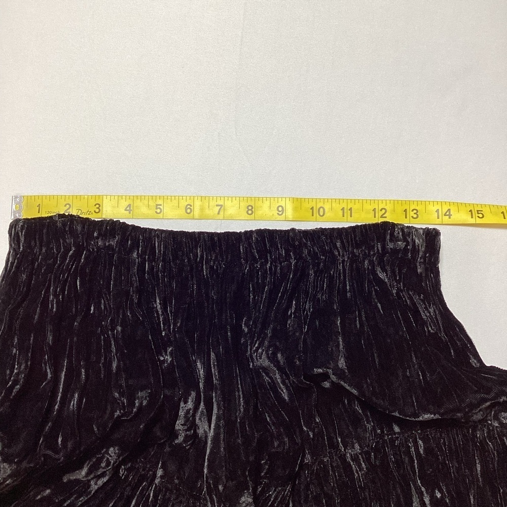 Woman’s Black Velvet Midi Skirt with Stud Details - Picture 8 of 9